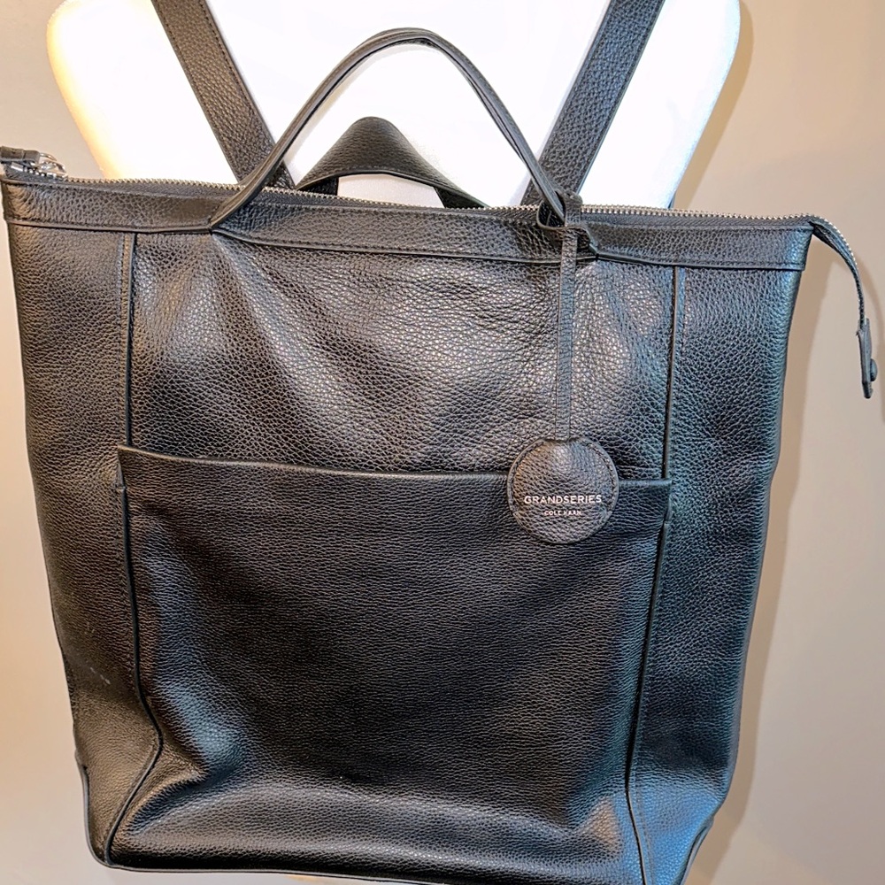 Black Leather Backpack